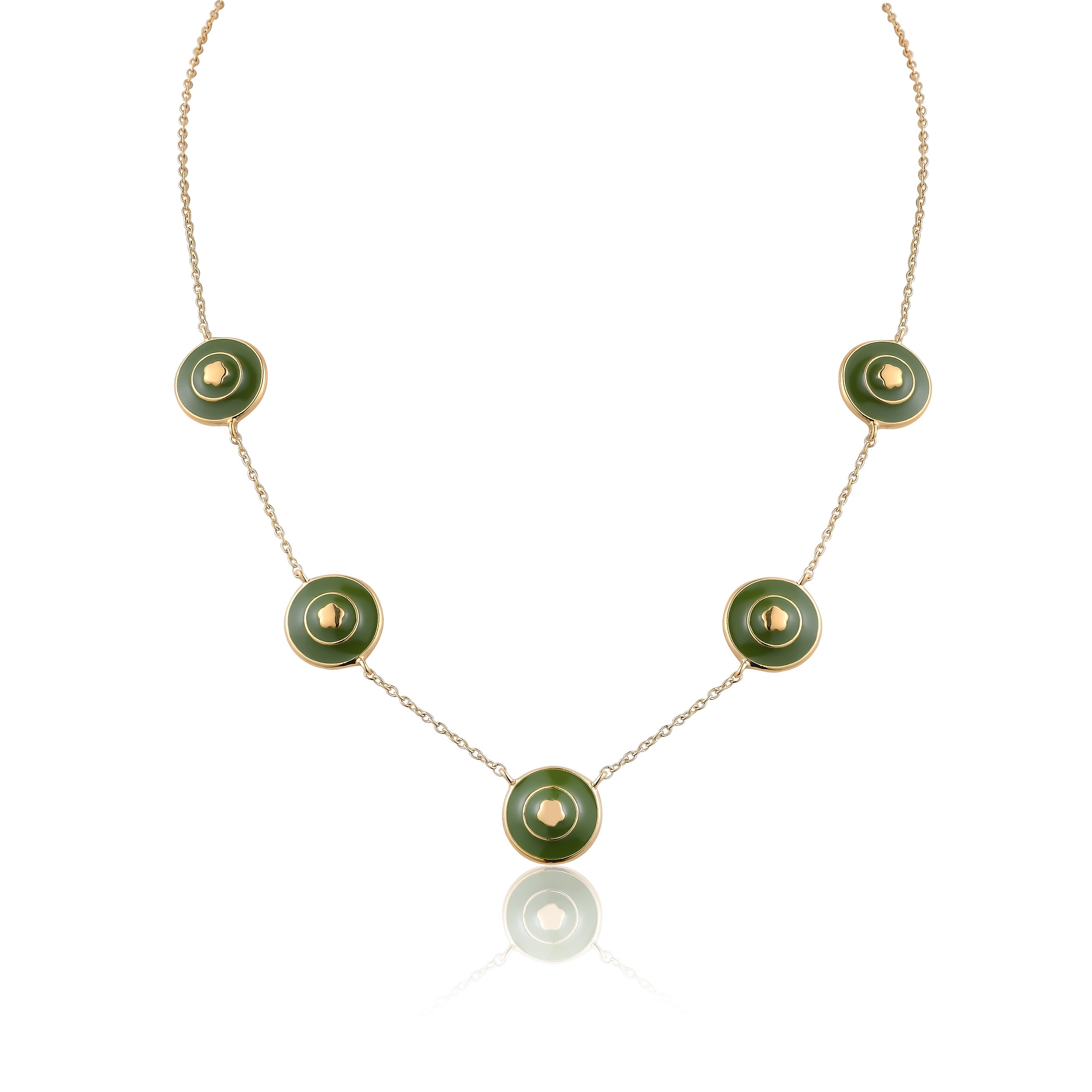 Olive Green Bloomelle Cascade Necklace