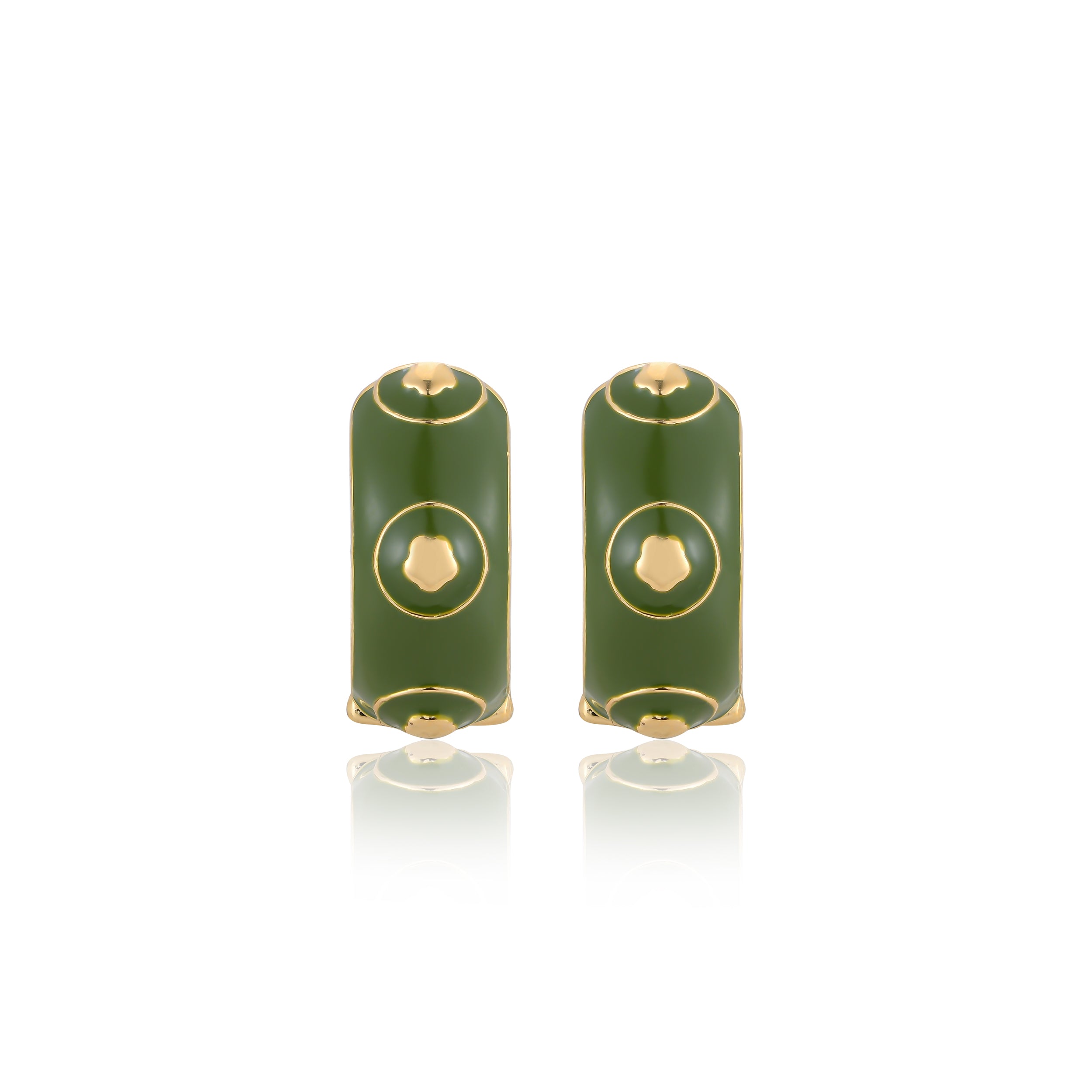Olive Green Bloomelle Hoops