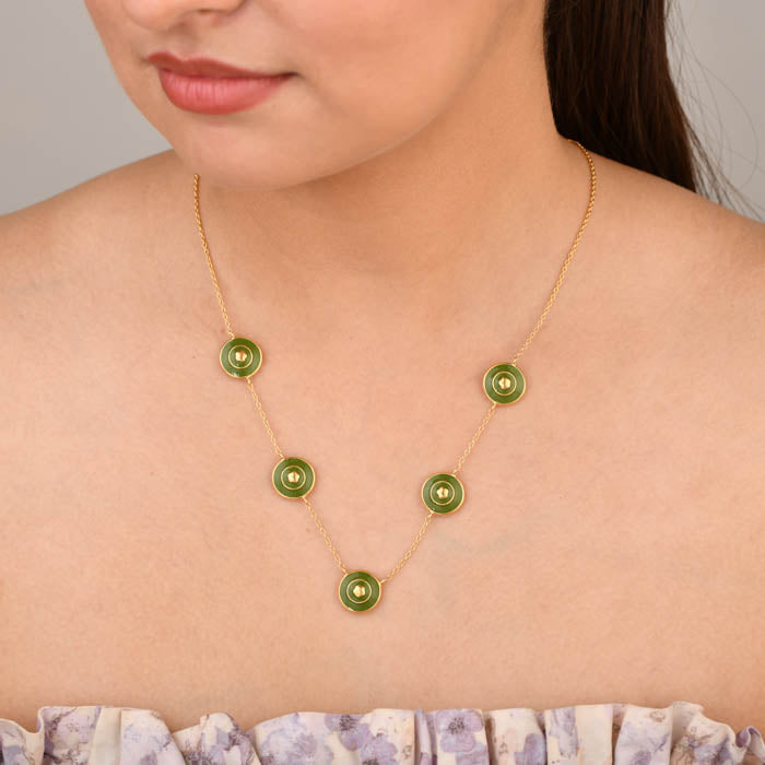 Olive Green Bloomelle Cascade Necklace