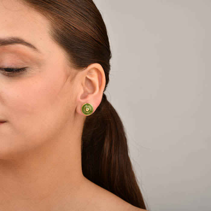 Olive Green Bloomelle Studs