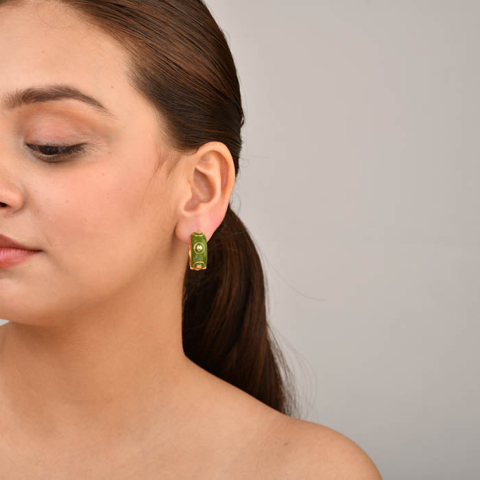 Olive Green Bloomelle Hoops