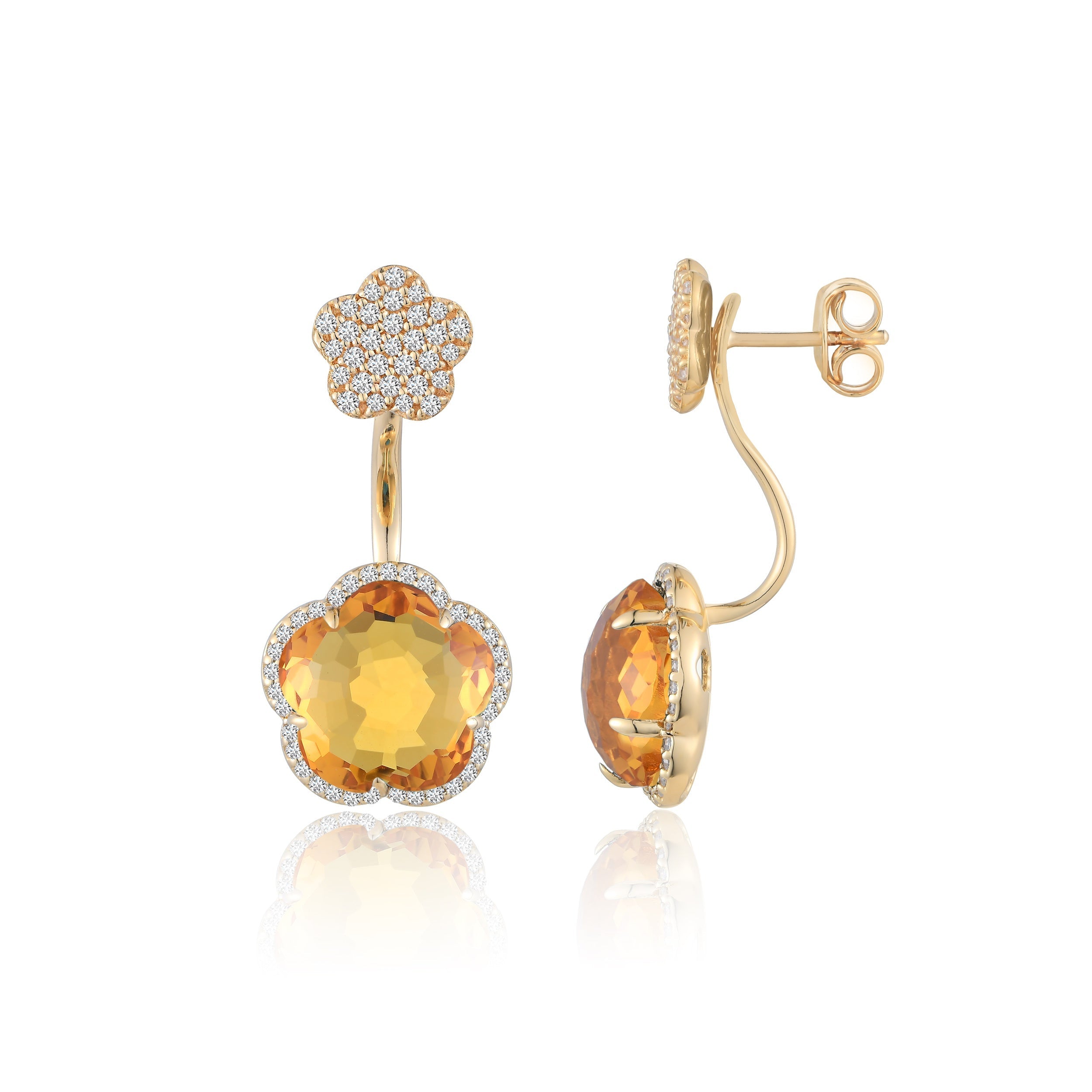 Bloom Citrine-Gleam Drop Earrings