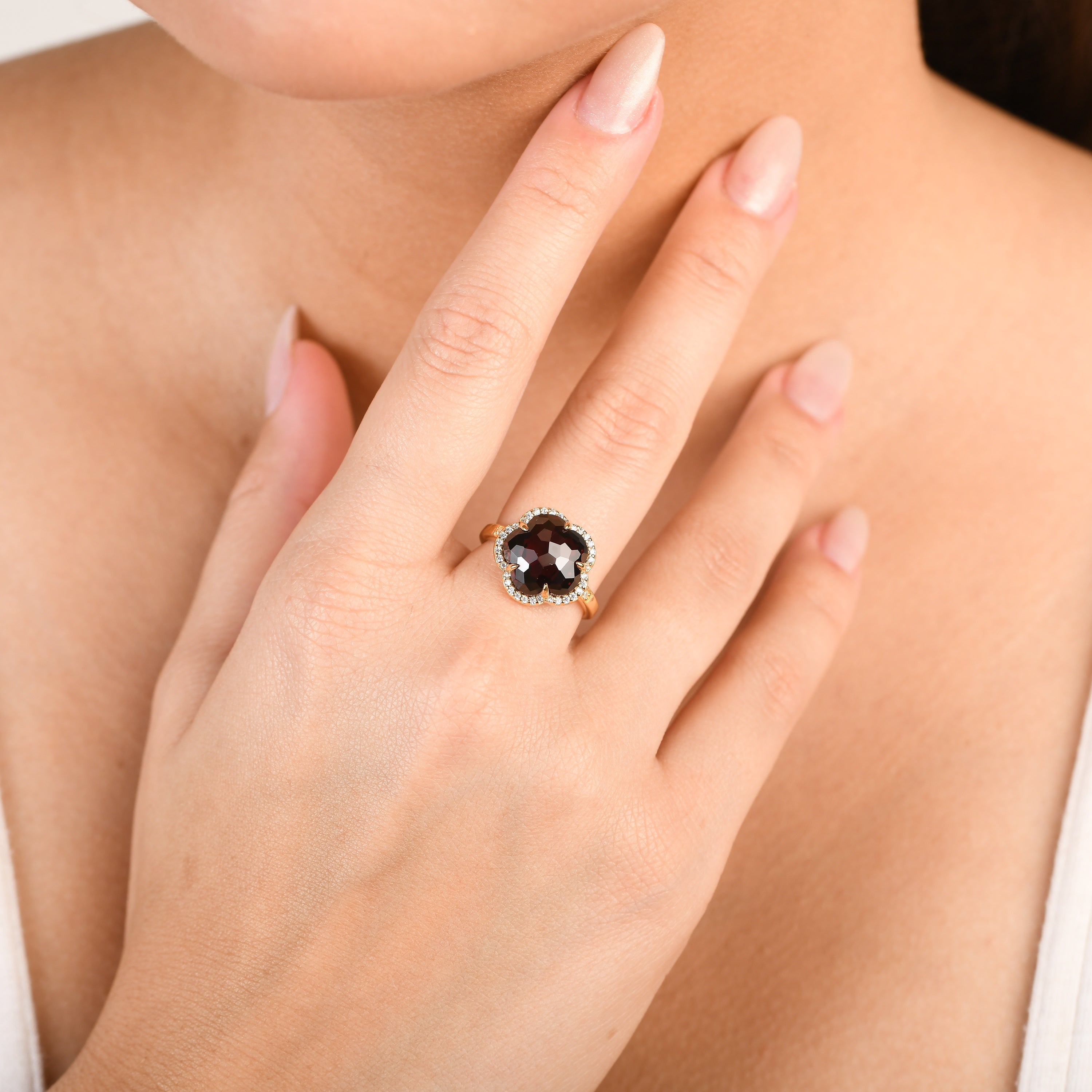 Bloom Red Garnet-Blaze Ring