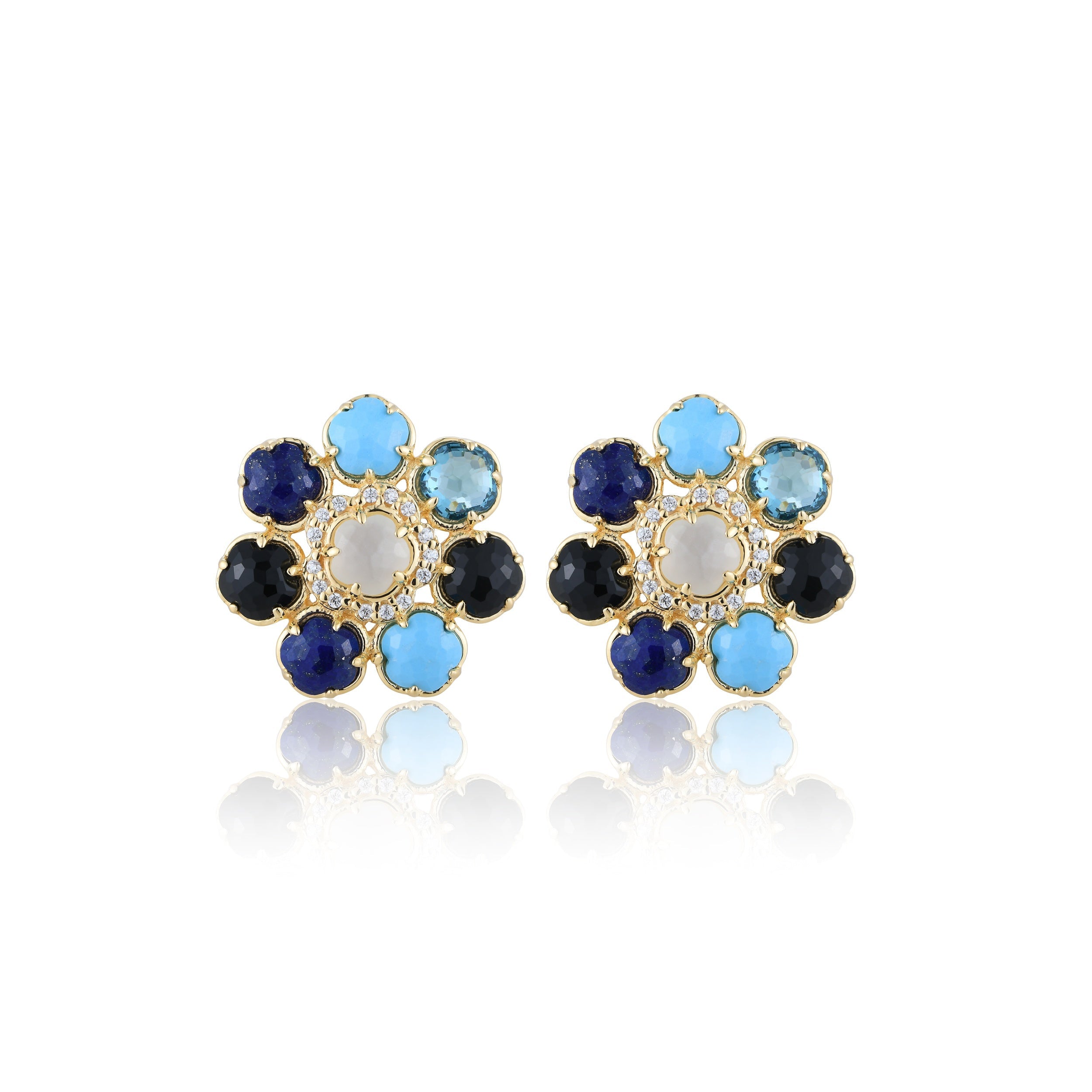 Blossom Azure Cluster Stud Earrings
