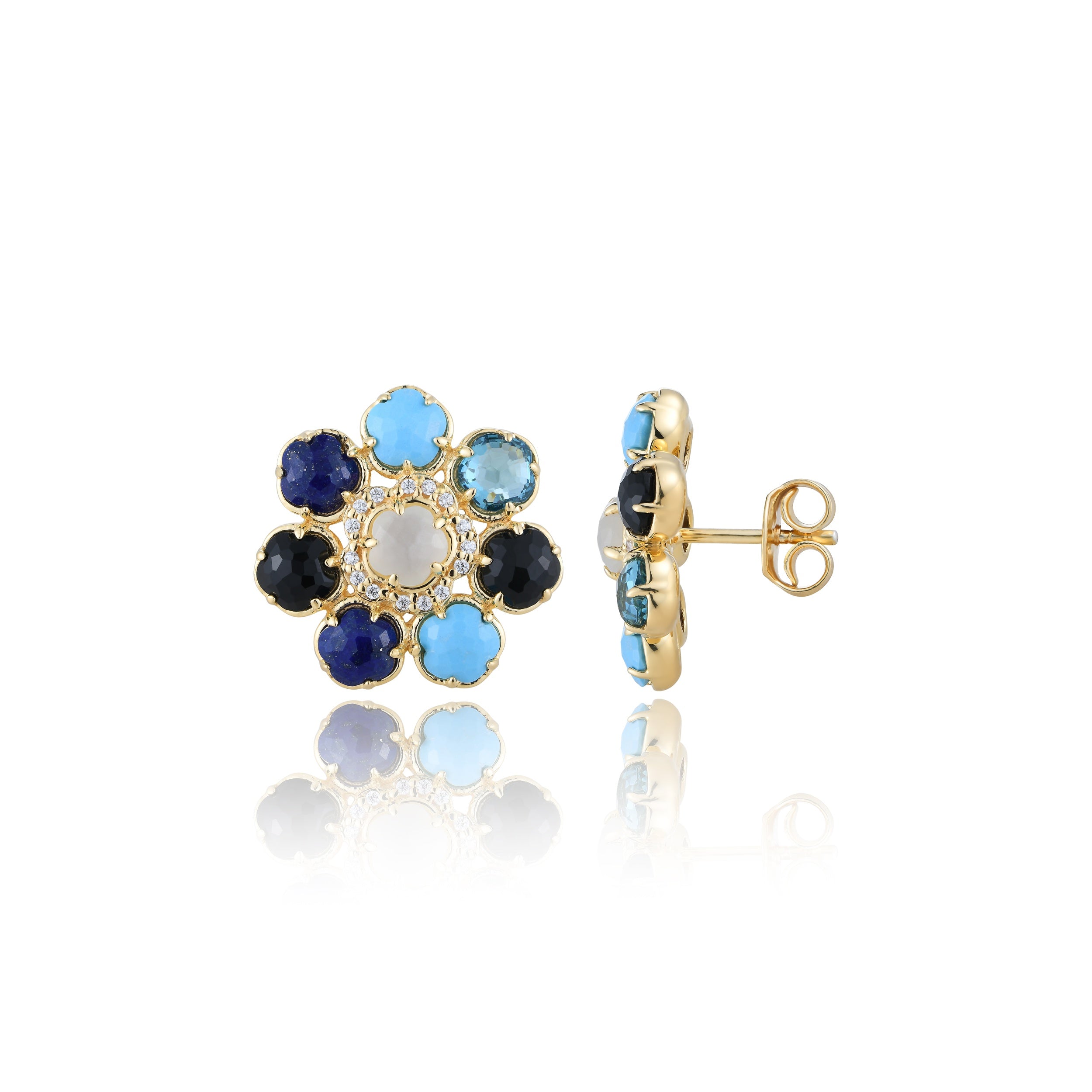 Blossom Azure Cluster Stud Earrings