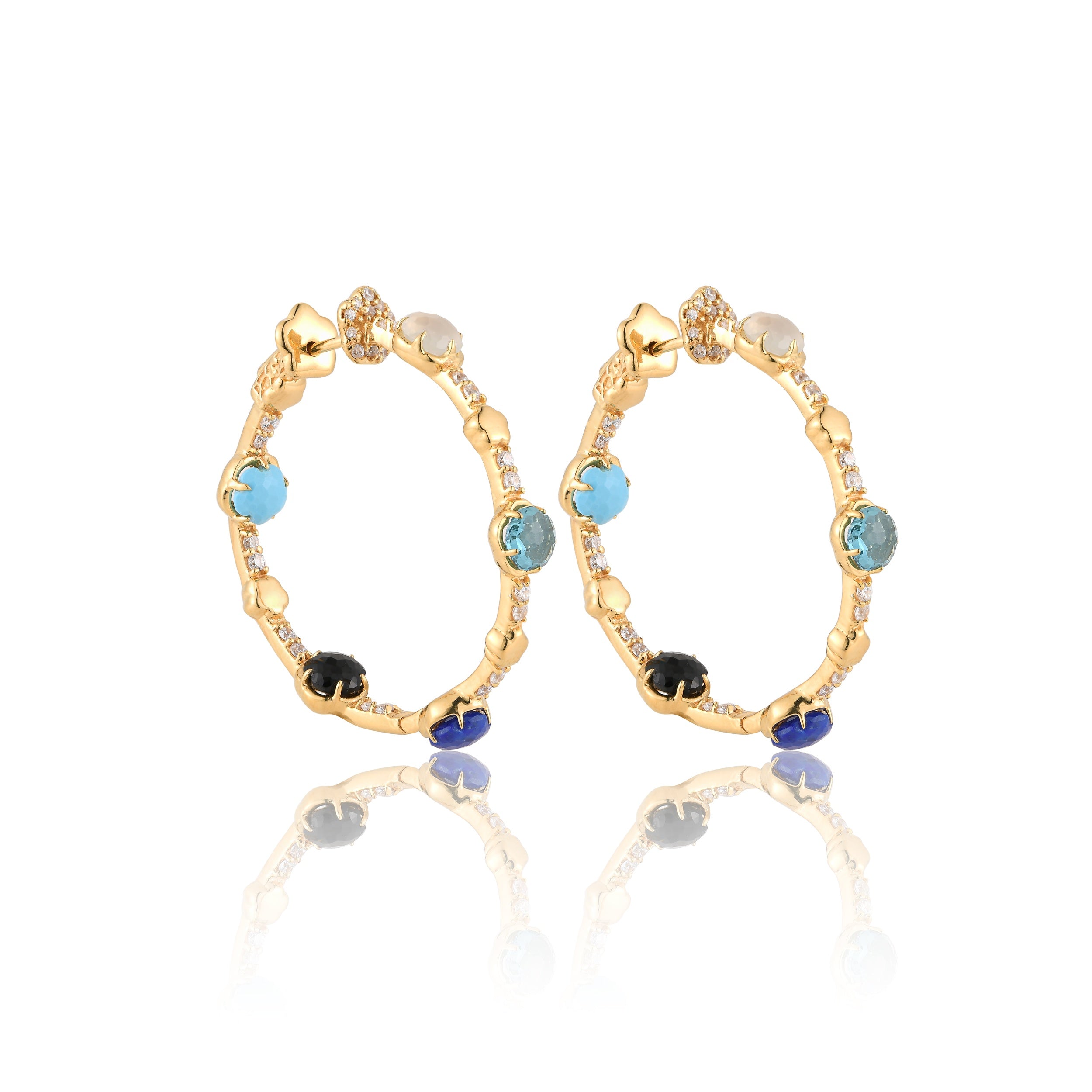 Blossom Azure Hoop Earrings