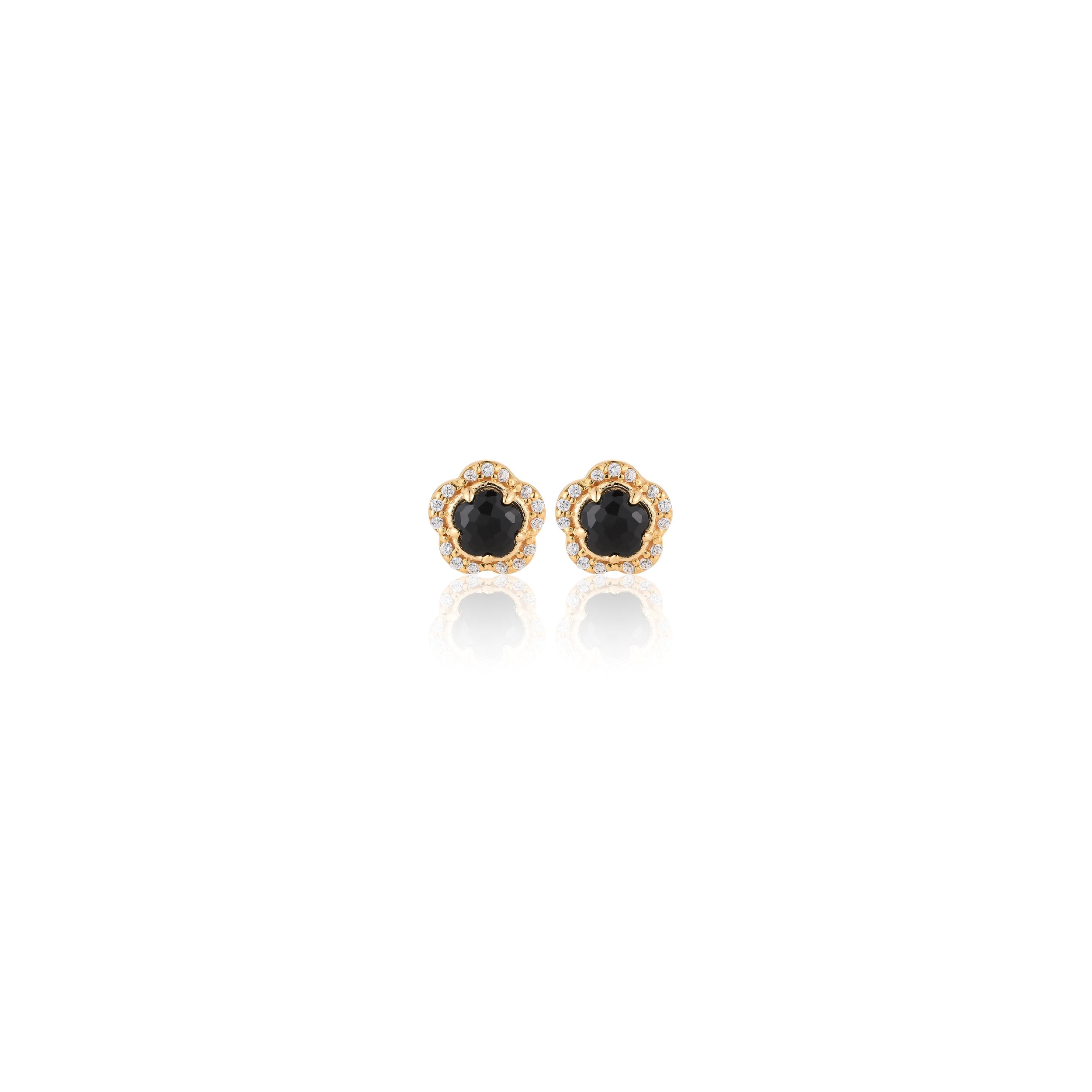 Blossom Black Onyx Stud Earrings