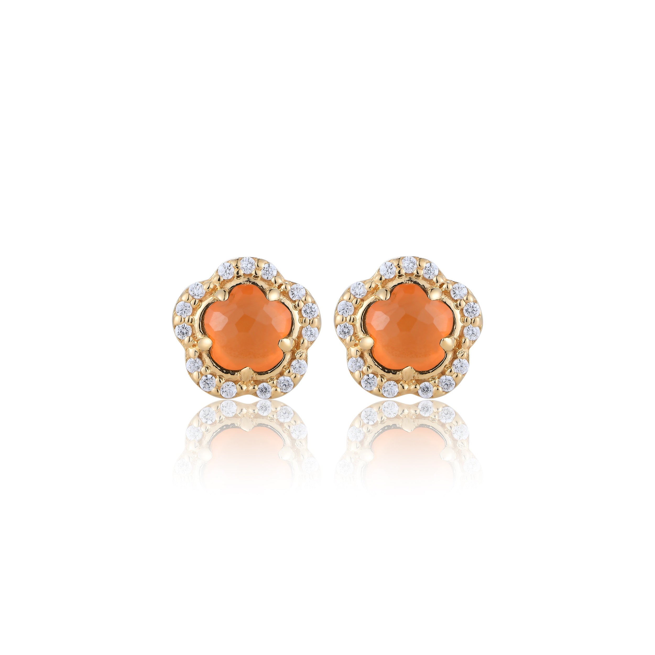 Blossom Carnelian Stud Earrings