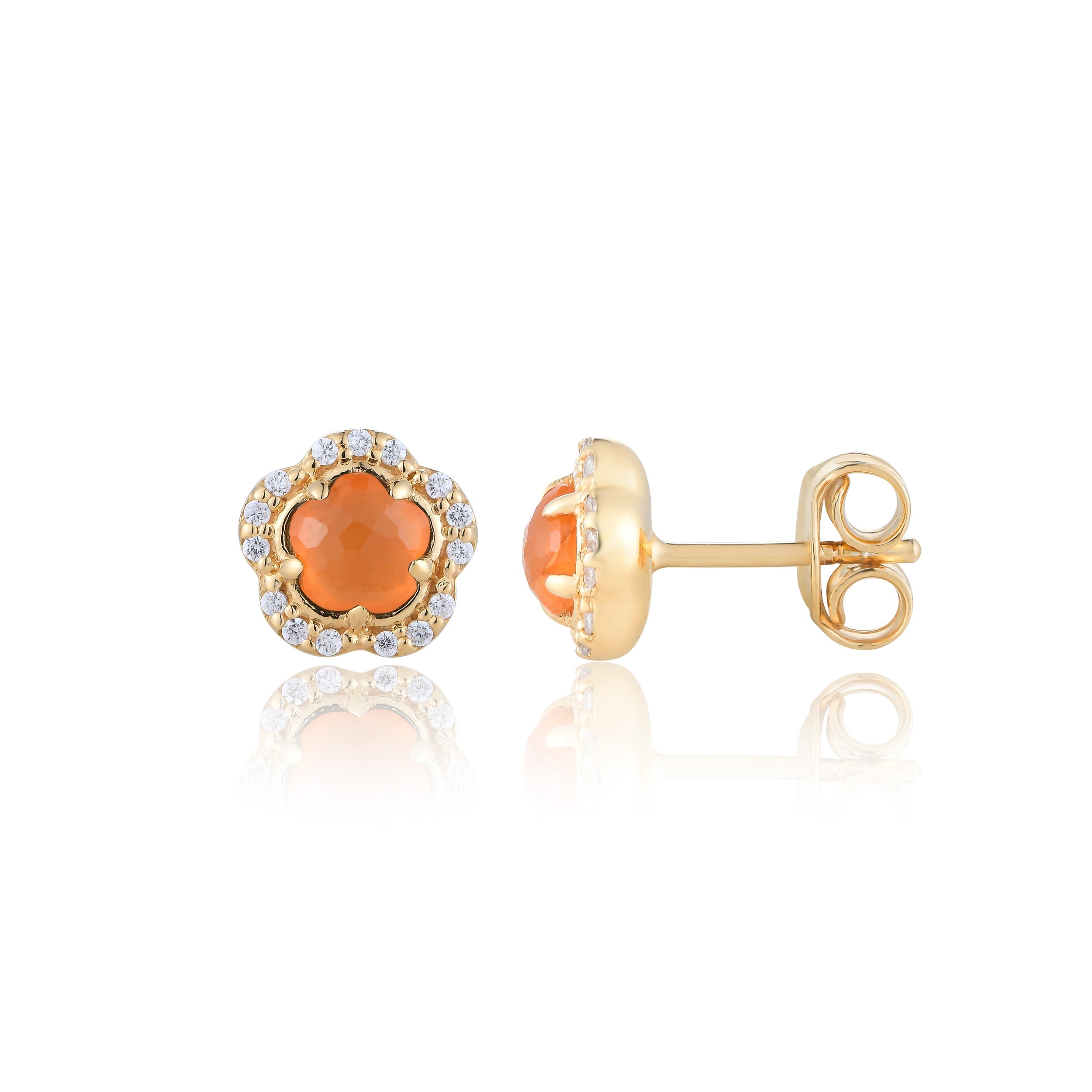 Blossom Carnelian Stud Earrings