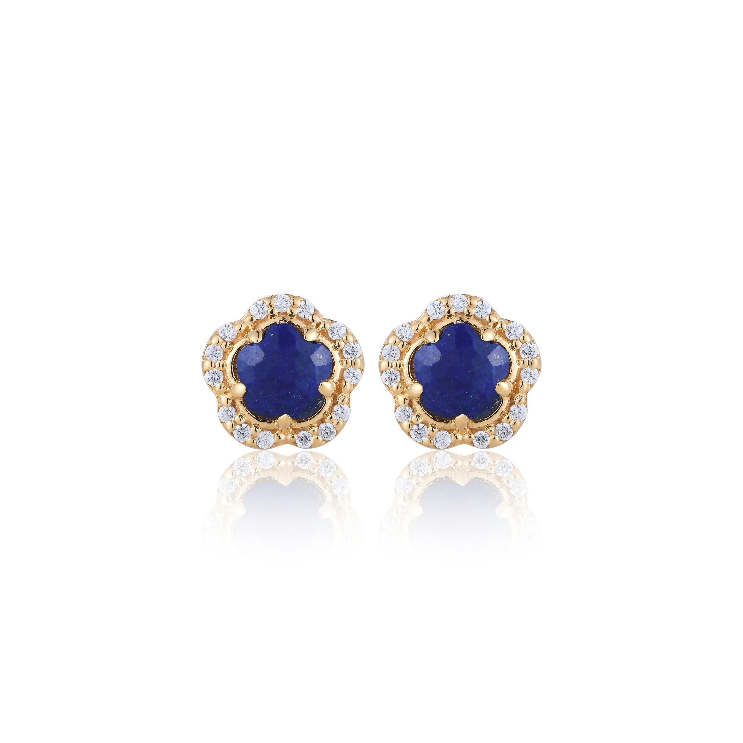 Blossom Lapis Lazuli Stud Earrings