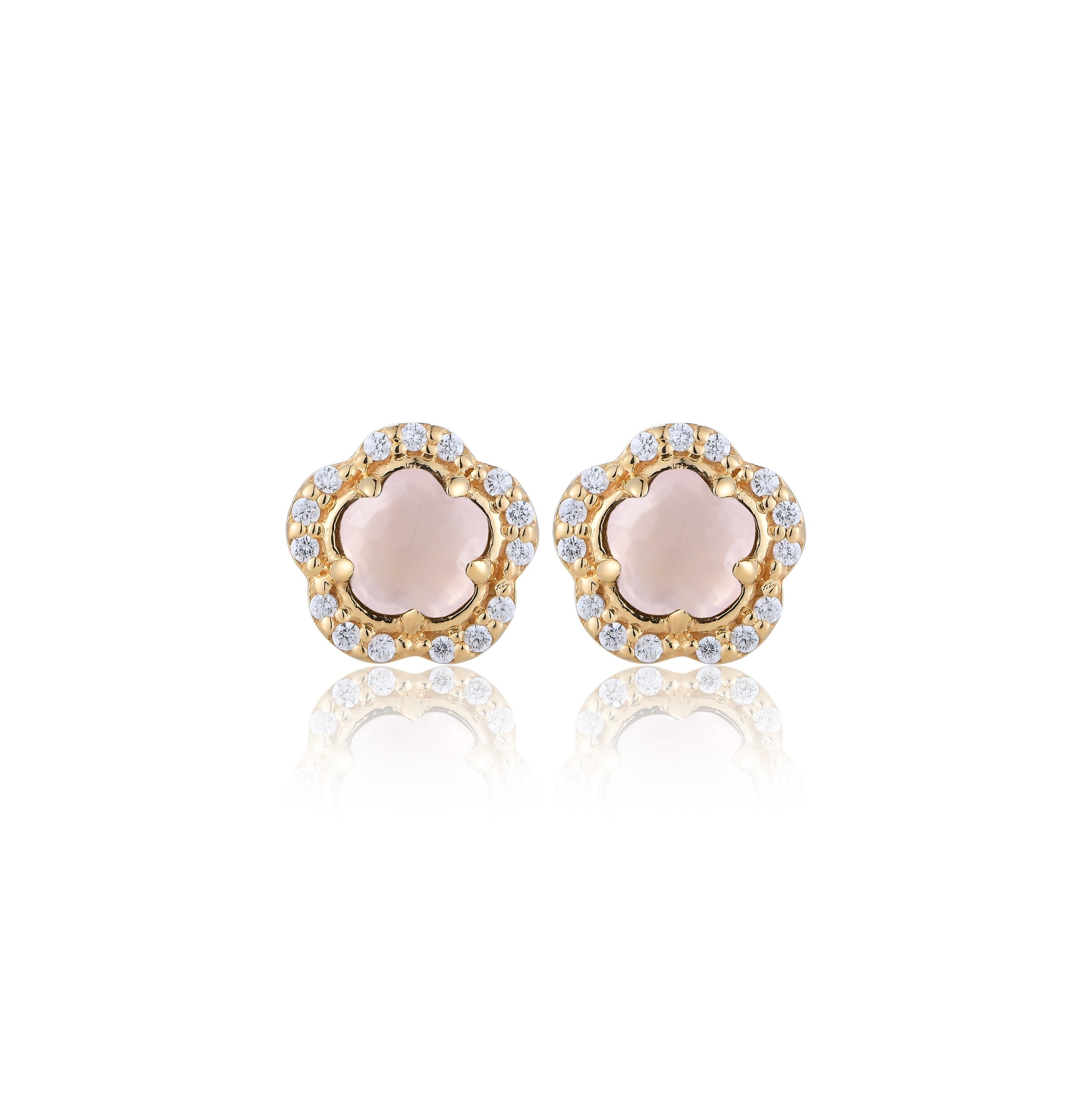 Blossom Pink Chalcedony Stud Earrings
