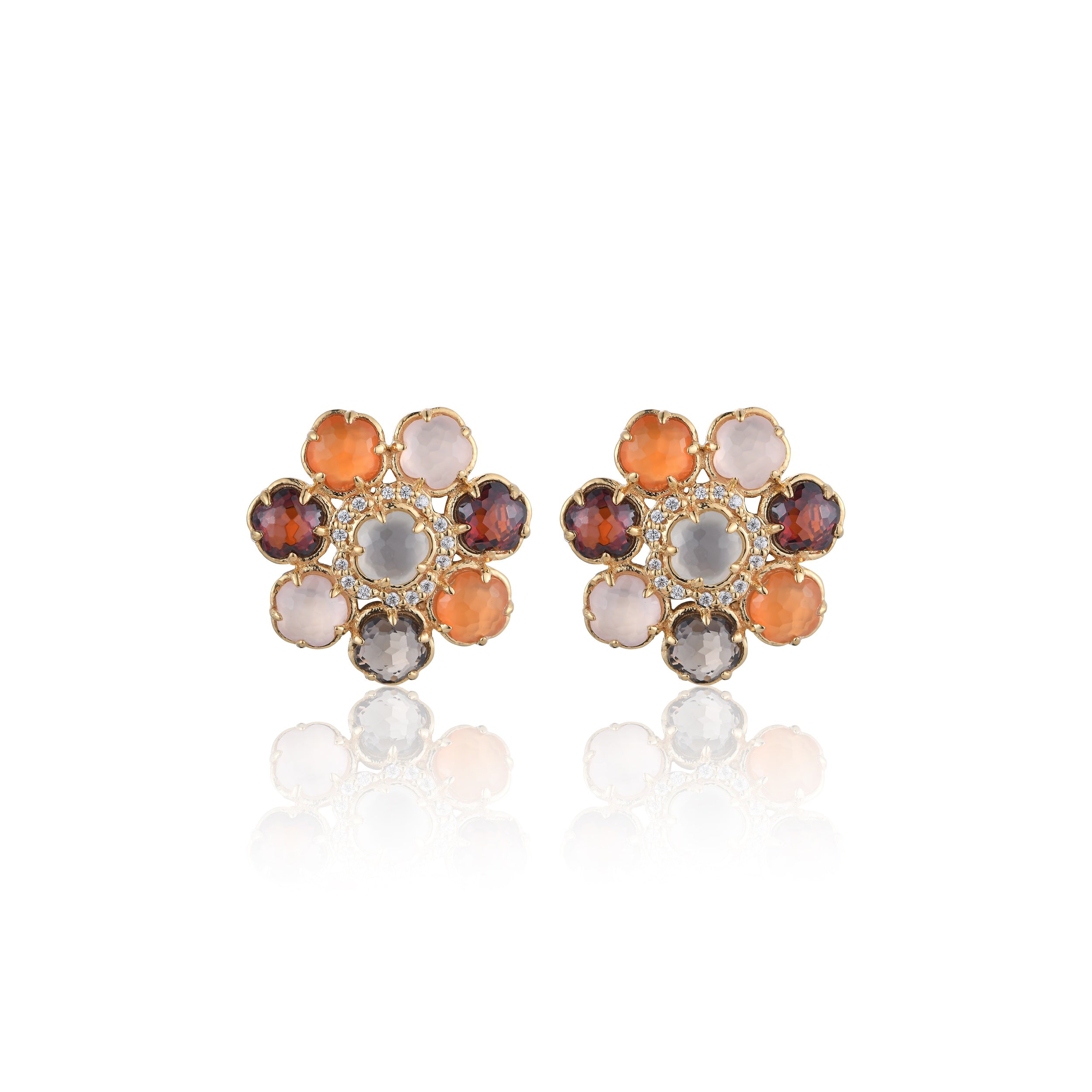 Blossom Rosette Cluster Stud Earrings