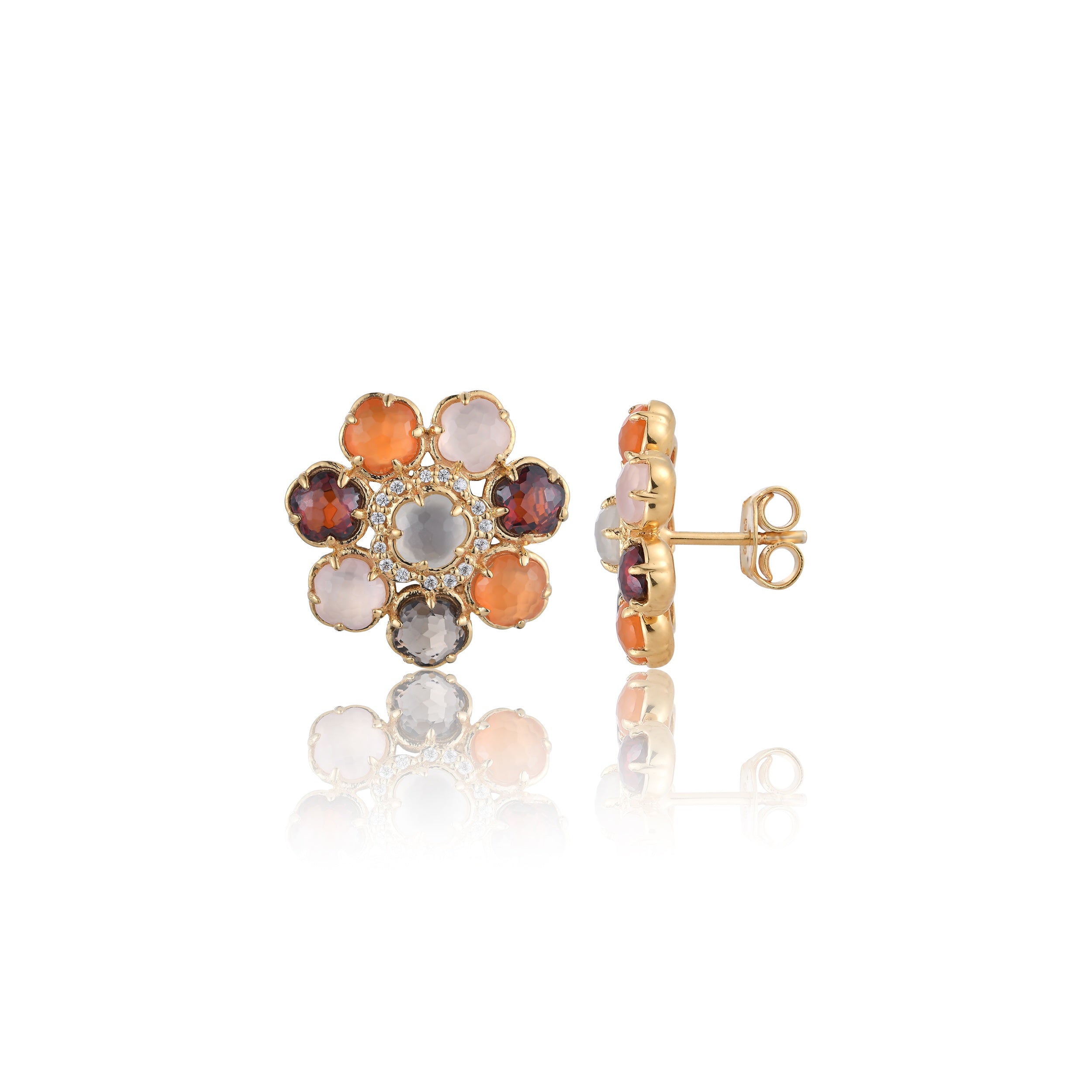 Blossom Rosette Cluster Stud Earrings