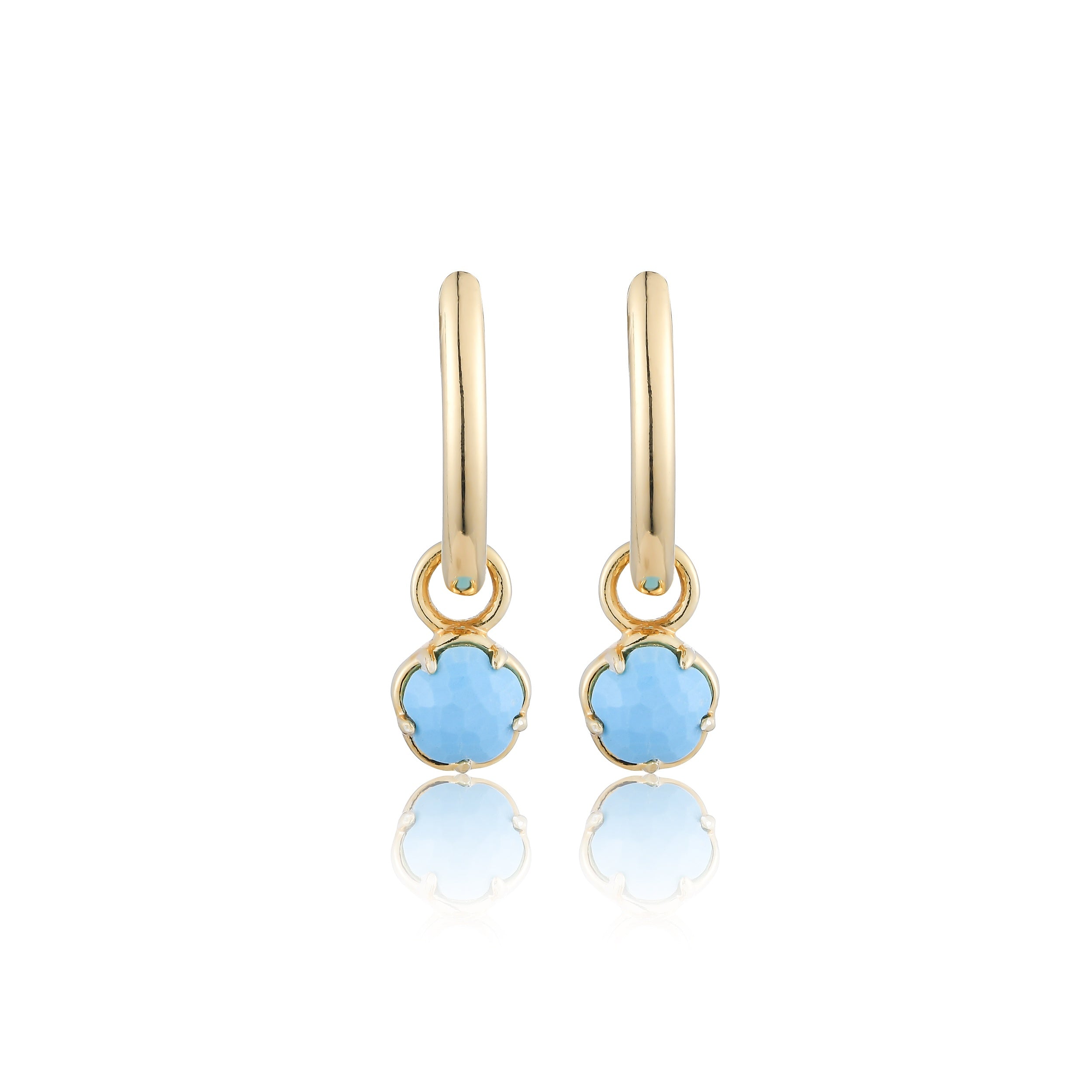 Blossom Turquoise Dangle Hoop Earrings