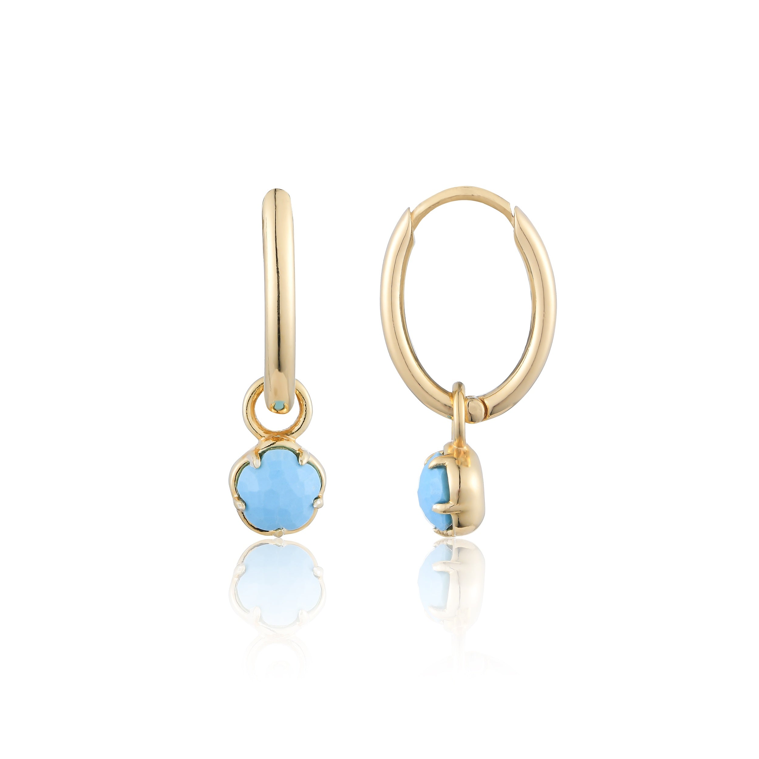 Blossom Turquoise Dangle Hoop Earrings