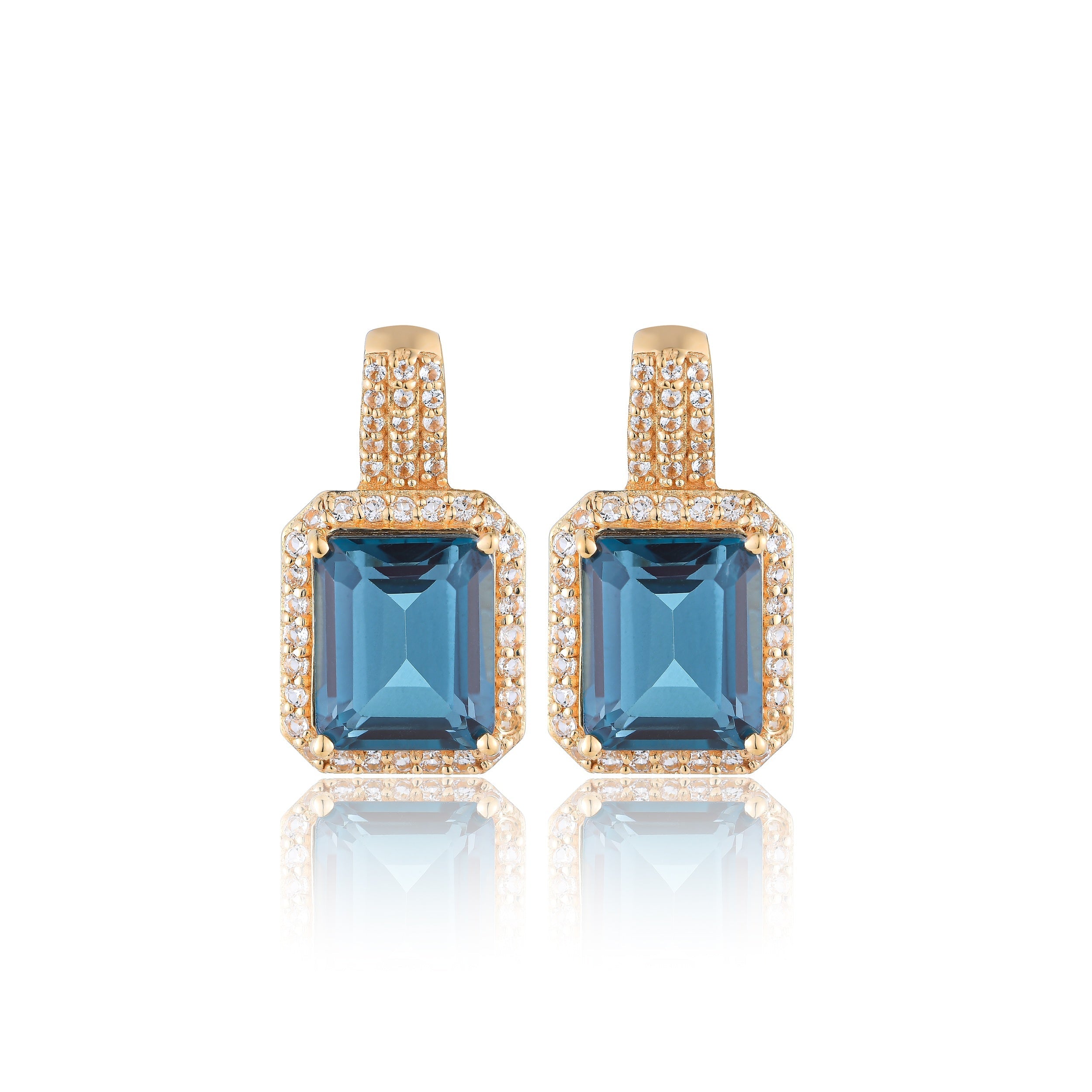 London Blue Gem Drop Earrings