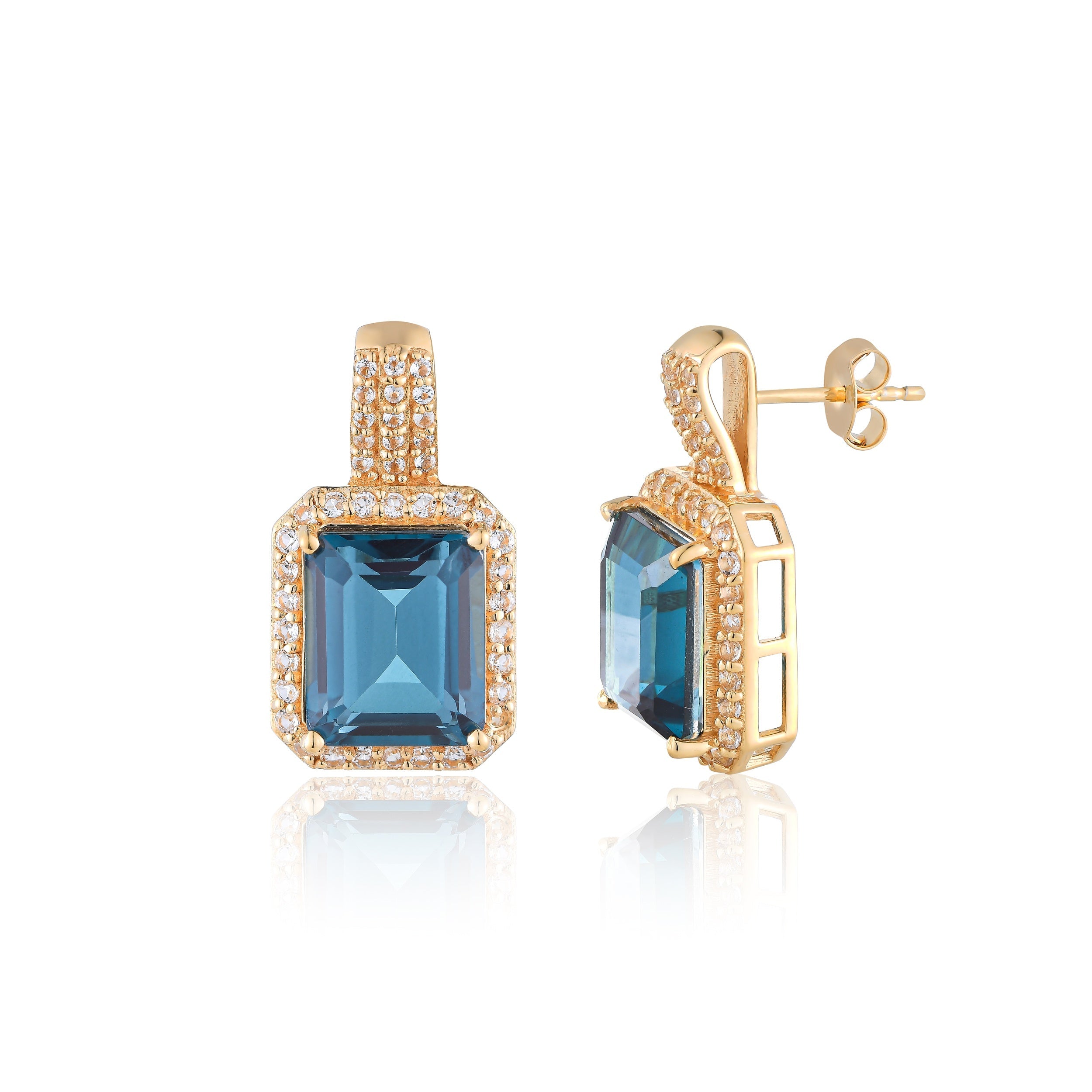 London Blue Gem Drop Earrings